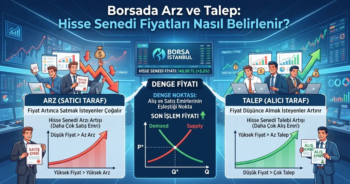 Borsada Arz ve Talep: Hisse Senedi Fiyatları Nasıl Belirlenir? 1 Borsada Arz ve Talep Hisse Senedi Fiyatlari Nasil Belirlenir