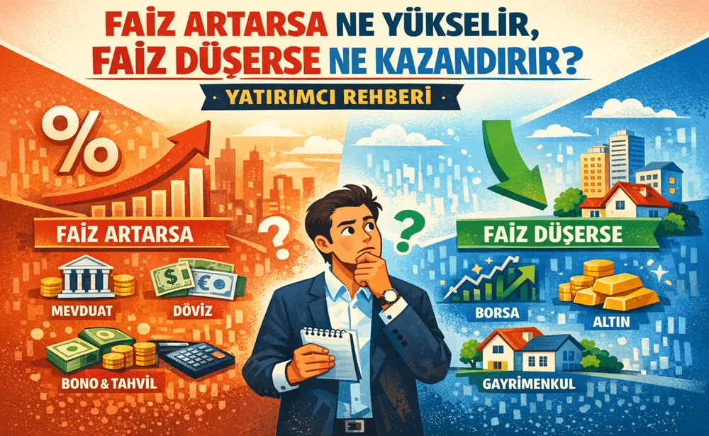 Faiz Artarsa Ne Yükselir, Faiz Düşerse Ne Kazandırır? Yatırımcı Rehberi 1 Faiz Artarsa Ne Yukselir Faiz Duserse Ne Kazandirir Yatirimci Rehberi