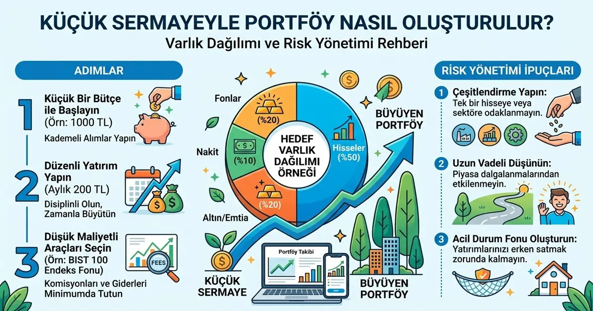 Küçük Sermayeyle Portföy Nasıl Oluşturulur? Varlık Dağılımı ve Risk Yönetimi Rehberi 1 Kucuk Sermayeyle Portfoy Nasil Olusturulur Varlik Dagilimi ve Risk Yonetimi Rehberi