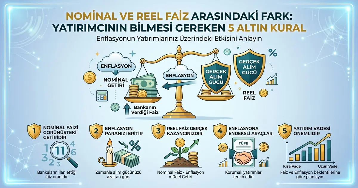 Nominal ve Reel Faiz Arasındaki Fark: Yatırımcının Bilmesi Gereken 5 Altın Kural 1 Nominal ve Reel Faiz Arasindaki Fark Yatirimcinin Bilmesi Gereken 5 Altin Kural