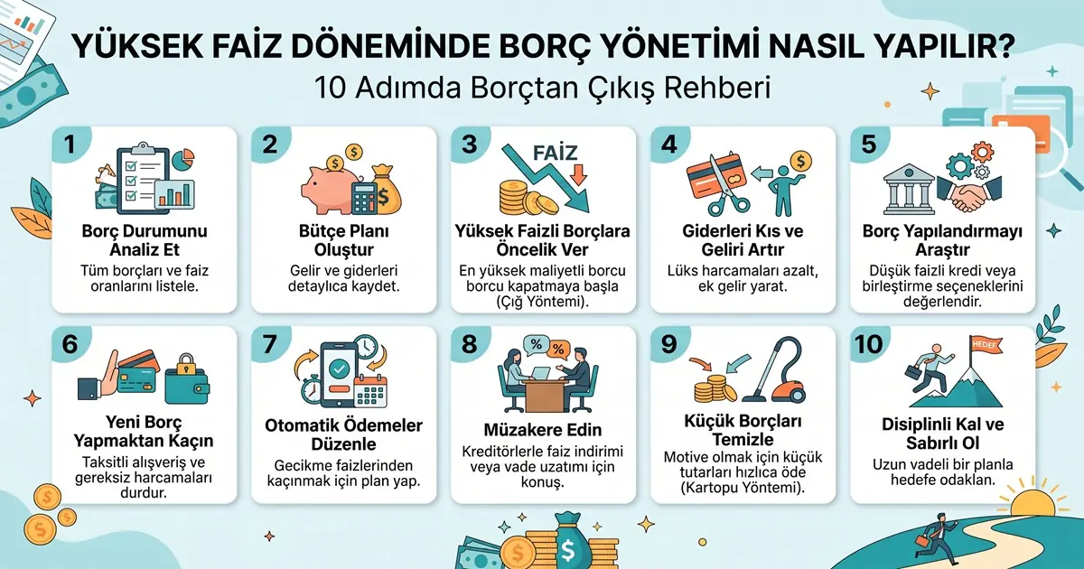 Yüksek Faiz Döneminde Borç Yönetimi Nasıl Yapılır? 10 Adımda Borçtan Çıkış Rehberi 1 Yuksek Faiz Doneminde Borc Yonetimi Nasil Yapilir 10 Adimda Borctan Cikis Rehberi