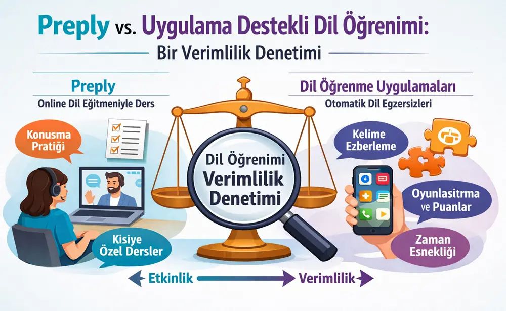 Preply vs Uygulama Destekli Dil Ogrenimi Bir Verimlilik Denetimi